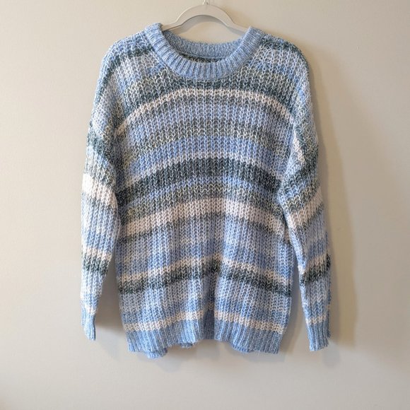 American Eagle Outfitters Sweaters - American Eagle Blue Stripe Chunky Knit Sweater